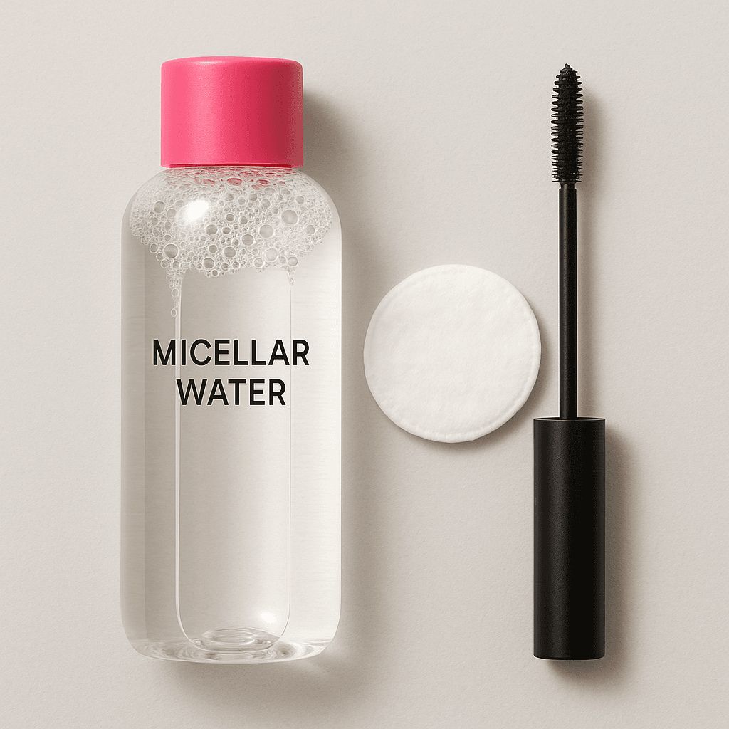Removing Maybelline Sky High Mascara with micellar water