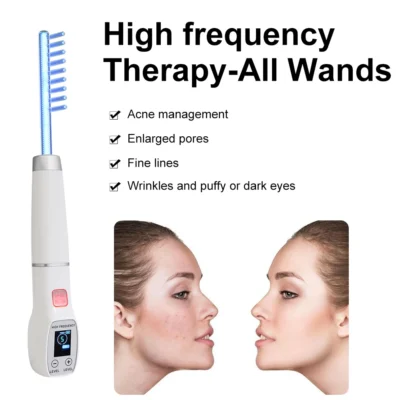 Blue High Frequency Facial Machine – Anti-Acne & Skin Therapy Wand - Image 4
