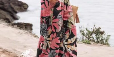 Summer Women's Fashion Loose Temperament Printed High Waist Wide Leg Trousers