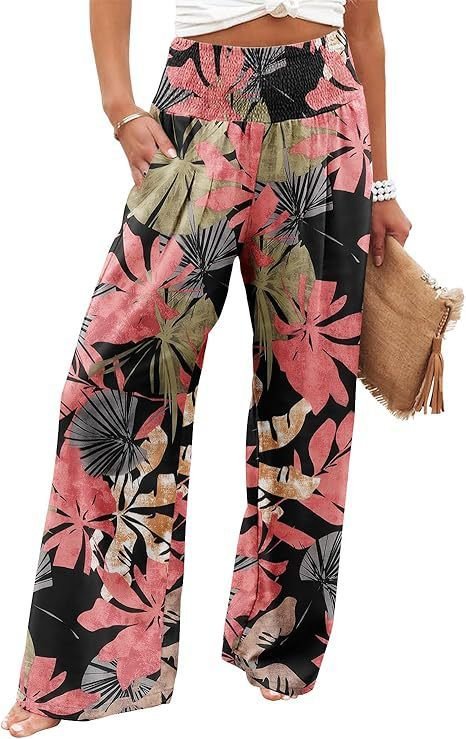 Summer Women's Fashion Loose Temperament Printed High Waist Wide Leg Trousers - Image 5