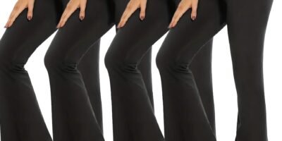 4pcs Butt-Lifting Flare Yoga Pants High Waist, Ultra Stretch, Naked Feel Leggings For Women