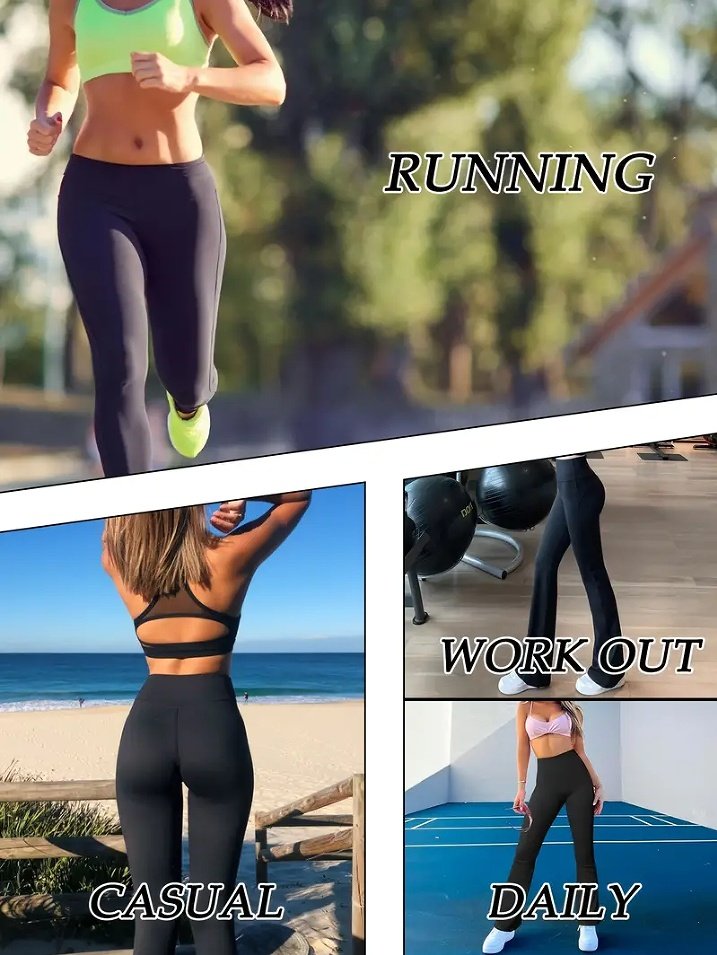 naked feel leggings - Butt-Lifting Flare Yoga Pants High Waist, Ultra Stretch For Women - Image 5
