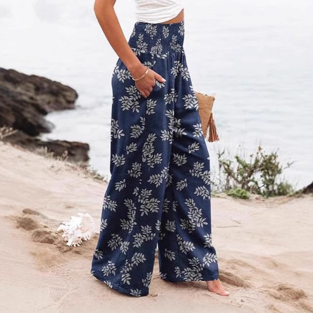 Summer Women's Fashion Loose Temperament Printed High Waist Wide Leg Trousers - Image 3