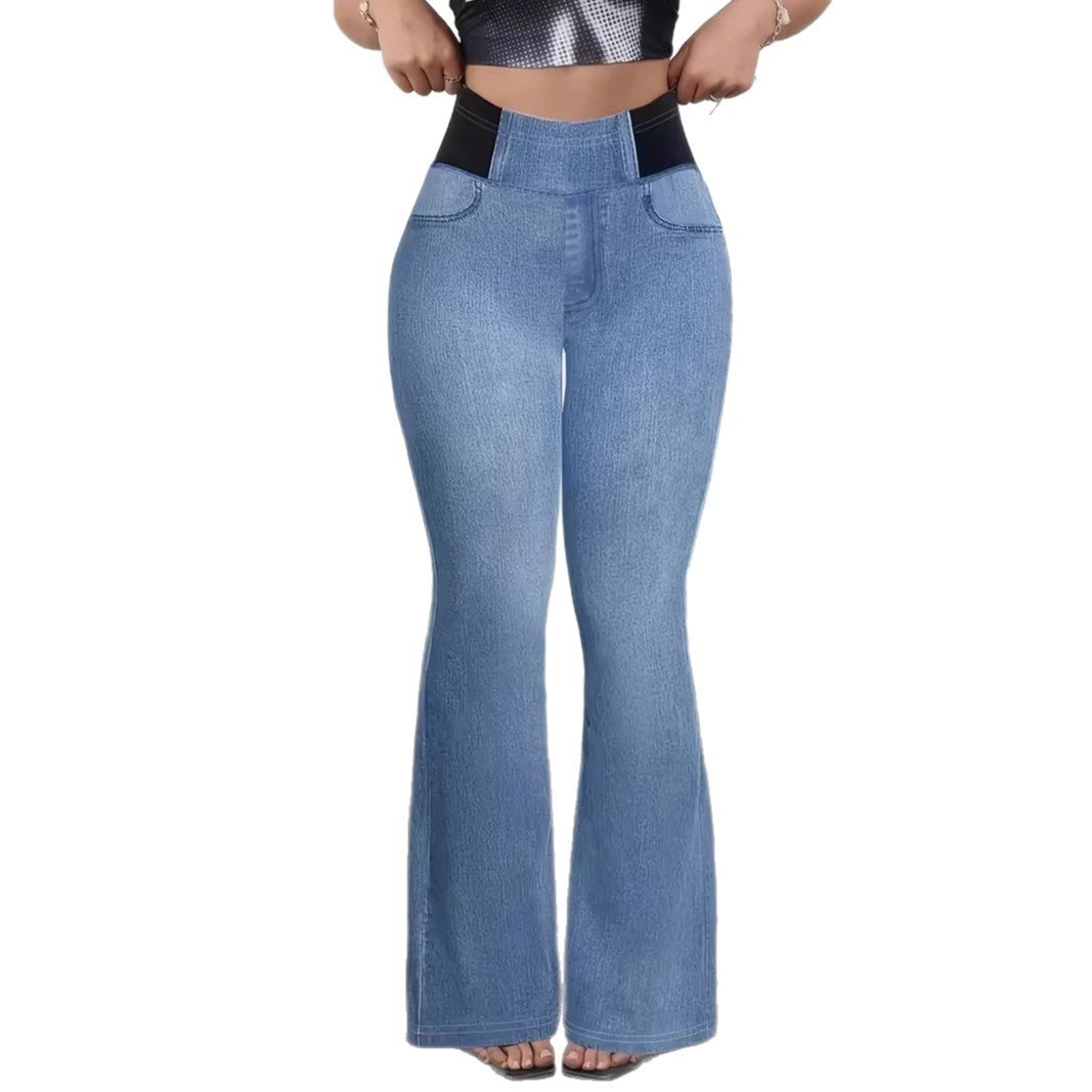 Womens Elastic Waist Slim-Fit Pants Womens Apparel - Image 5