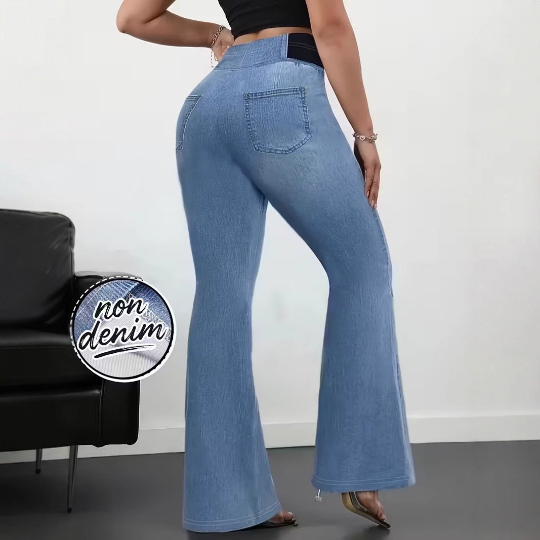 Womens Elastic Waist Slim-Fit Pants Womens Apparel