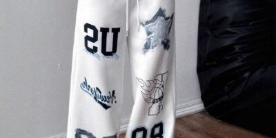 Women's Printed Drawstring Straight Sports Casual Pants