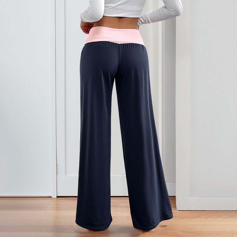 Women's Low Waist Color Matching Casual Sports Wide-leg Pants - Image 5