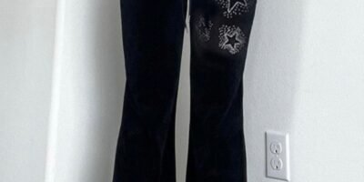 Drilling Low Waist Drawstring Patchwork Slimming Casual Pants