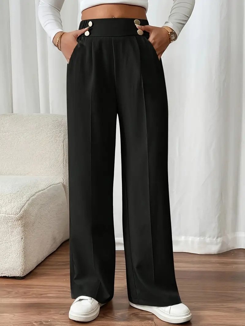 Straight-leg Pants Women's Special-interest Design Solid Color - Image 9