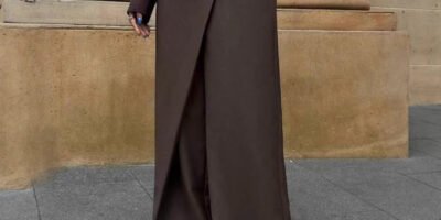 Womens Irregular Patchwork Straight-Leg Wide-Leg Pants