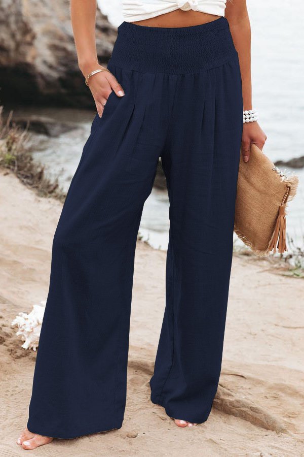 Women's Pants Casual Wide Leg Cotton Linen Loose Trousers - Image 9