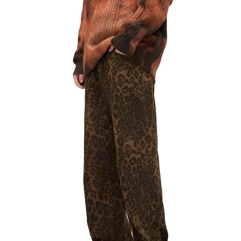 Women's American-style Vintage Leopard Print Jeans - Image 5