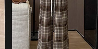 Plaid High Waist Drooping Baggy Pants