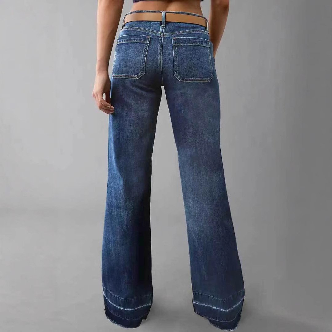 Retro High Waist Straight Loose Slimming And All-matching Jeans - Image 4