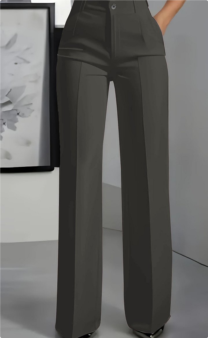 Women's White Minimalist Pants Made Of Polyester - Image 9