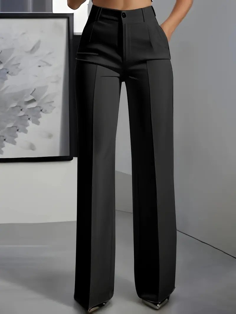 Women's White Minimalist Pants Made Of Polyester - Image 7