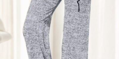 Ladies' Solid-colored Wide-leg Pants