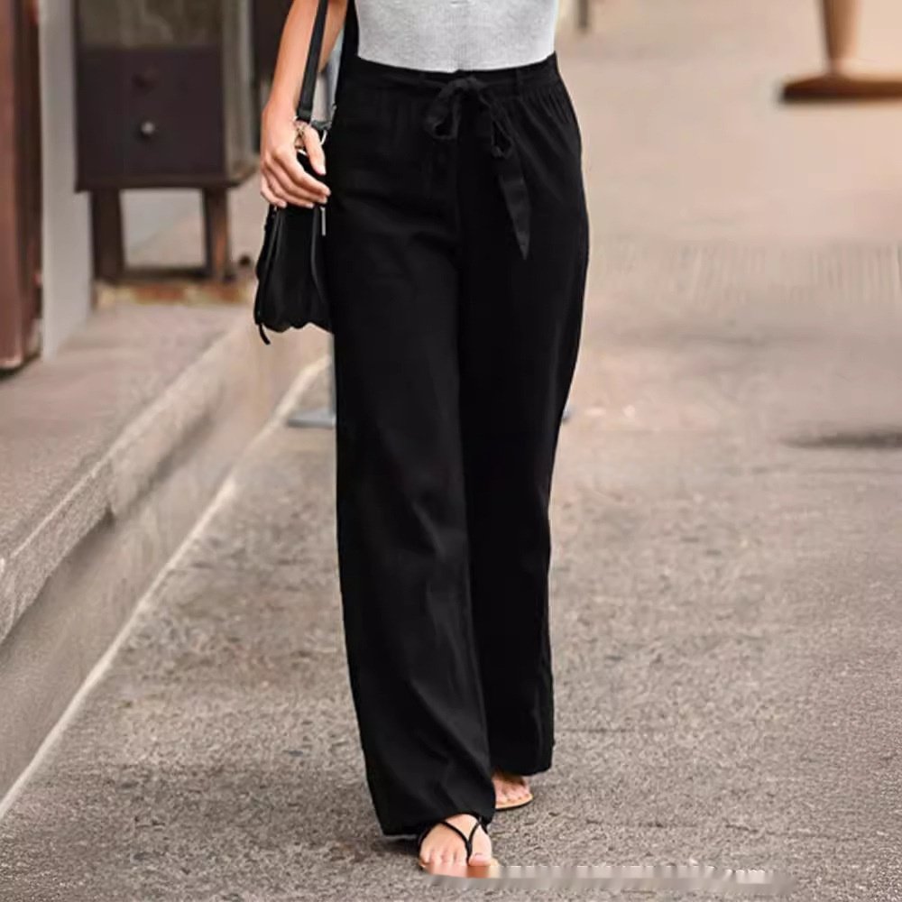 Women's Cotton And Linen Casual Solid Color Pants - Image 4