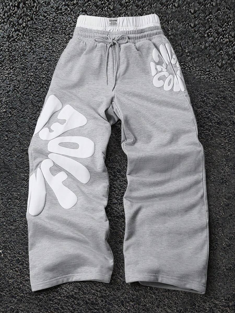 Womens And Mens Loose-fitting Straight-leg Sports Pants - Image 6