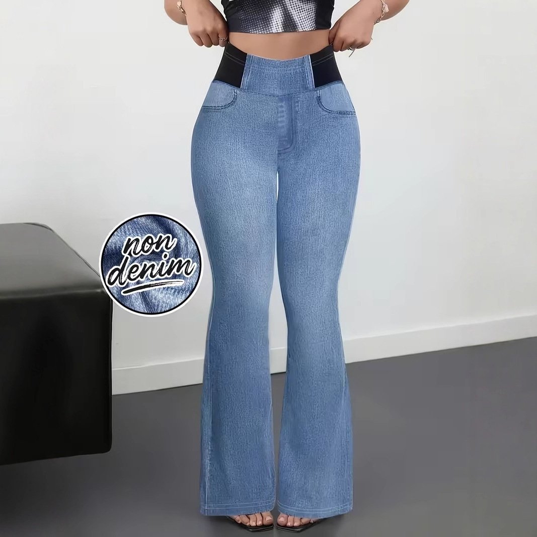 Womens Elastic Waist Slim-Fit Pants Womens Apparel