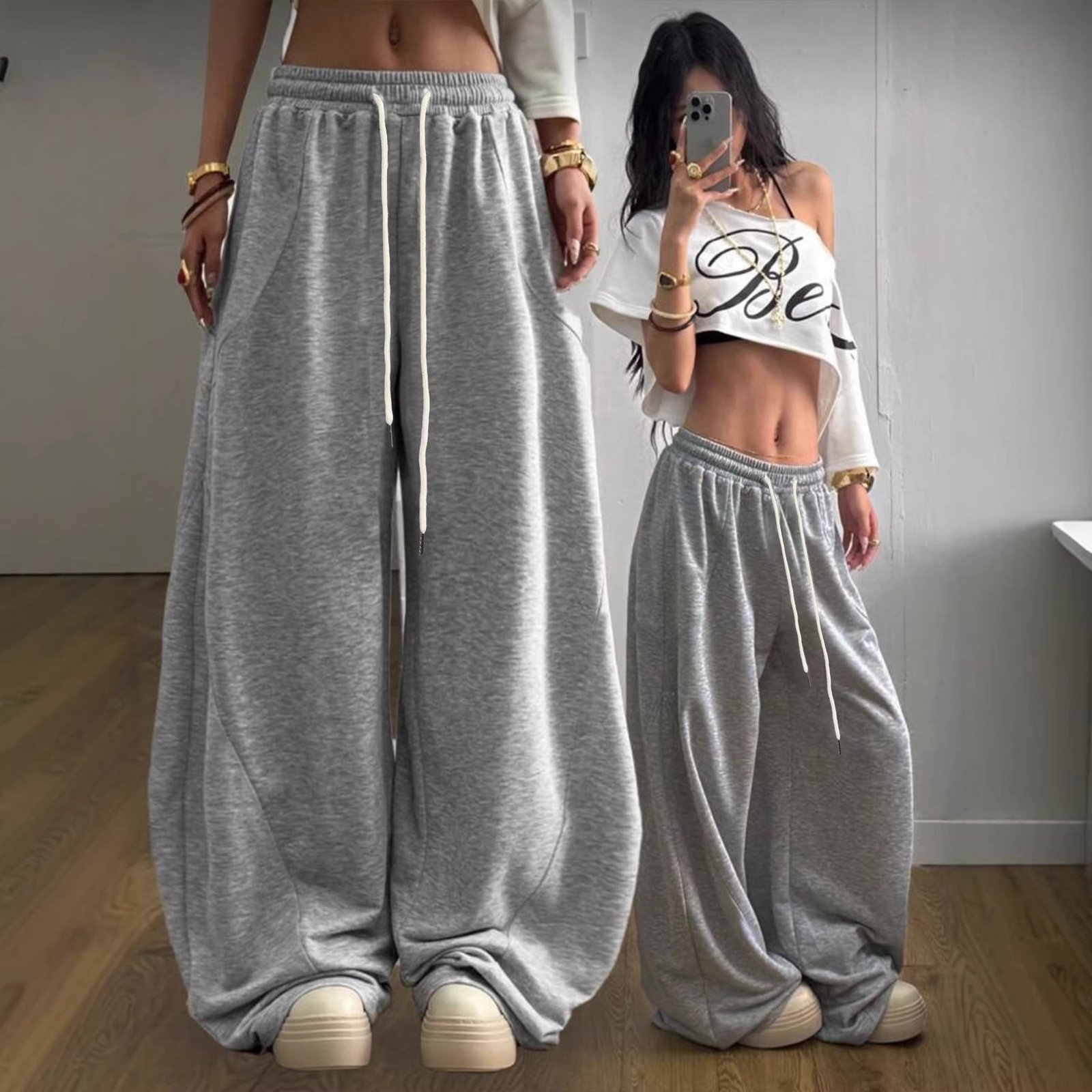 Retro Versatile Straight-leg Loose Wide-leg Pants For Women