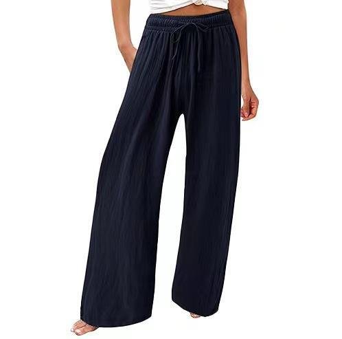 Women's Cotton And Linen Wide-leg Beach Pants Casual Pants - Image 5
