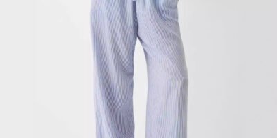 Women's Comfortable Elastic Waist Pinstripe Casual Loose Trousers