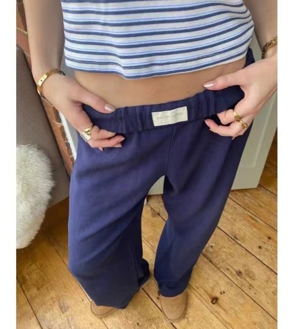 Fashion Y2K Striped Straight Trousers Summer Elastic High Waist Wide Leg Pants For Women - Image 9