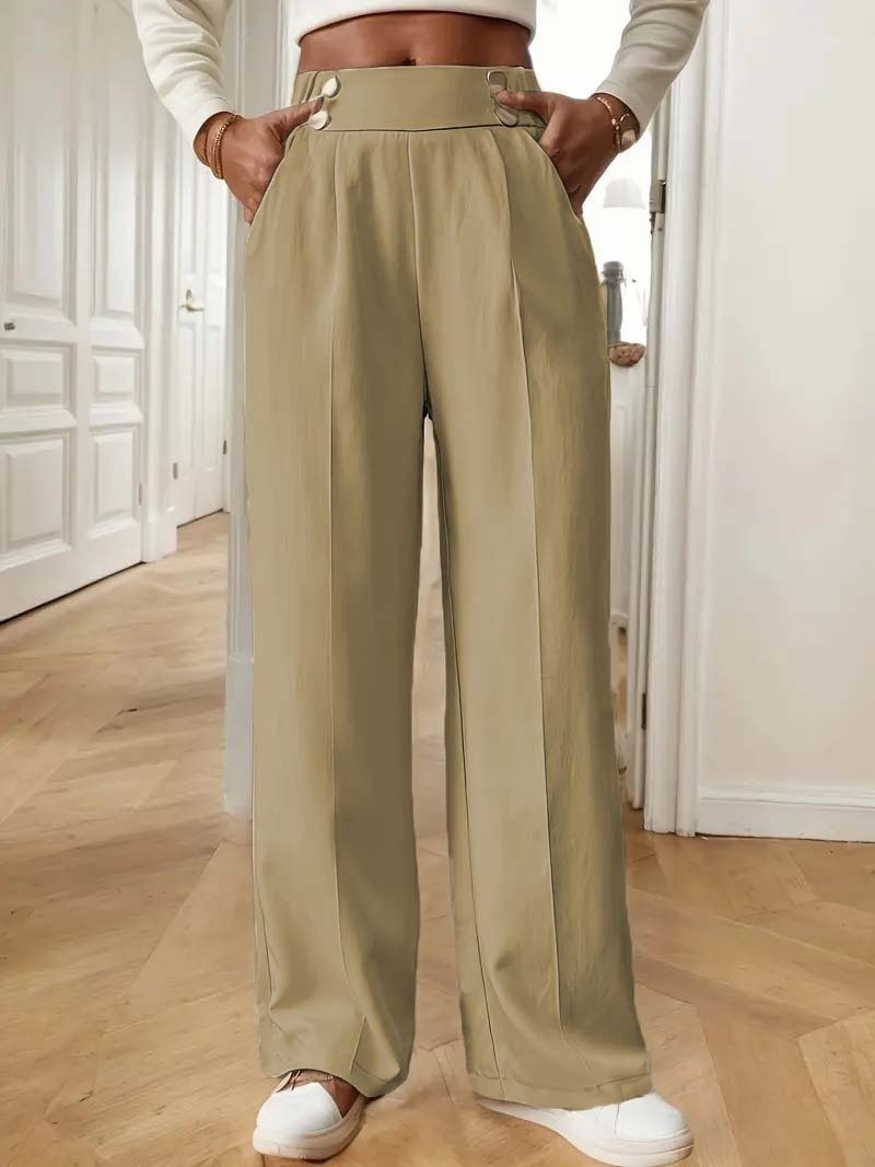 Straight-leg Pants Women's Special-interest Design Solid Color - Image 7