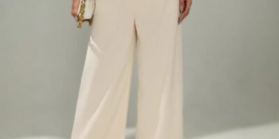 New Womens Fashion Commute Casual Draping Figure-flattering Wide-leg Pants