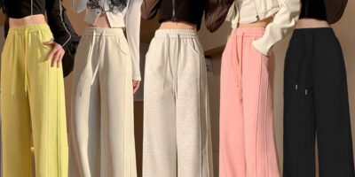 High Waist Long Thin Straight Loose Leisure Sports Sweatpants