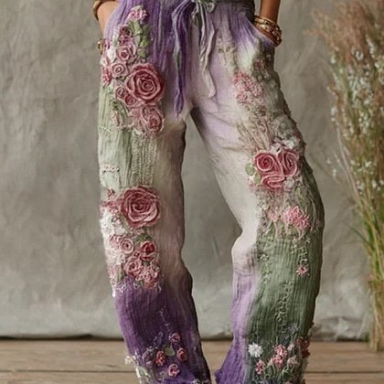 Womens Casual Sports Pants With 3D Digital Print