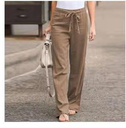 Women's Cotton And Linen Casual Solid Color Pants - Image 6