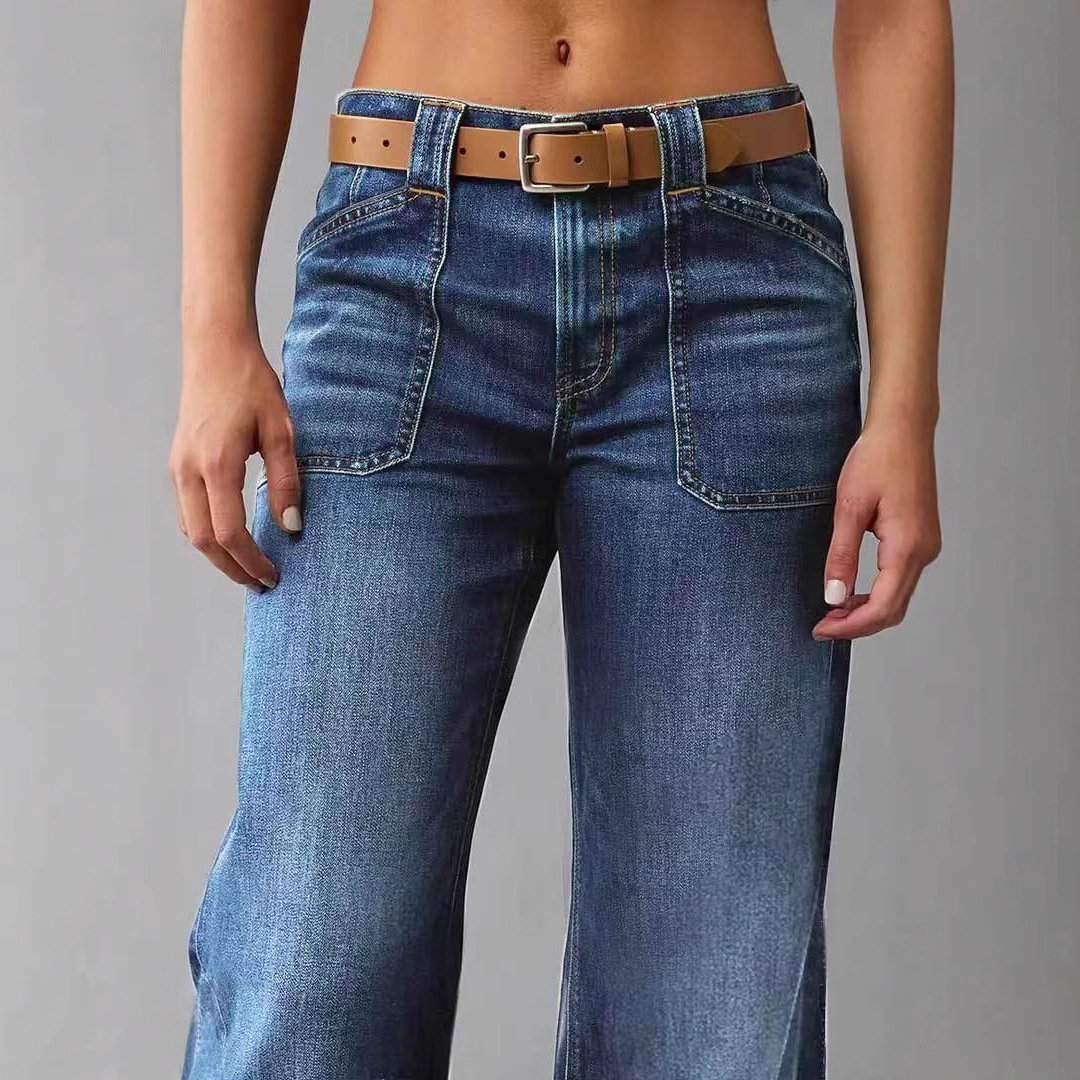 Retro High Waist Straight Loose Slimming And All-matching Jeans - Image 3