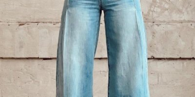 Wide-legged Pants Thermal Transfer Bell-bottom Pants Simulation Denim Trousers