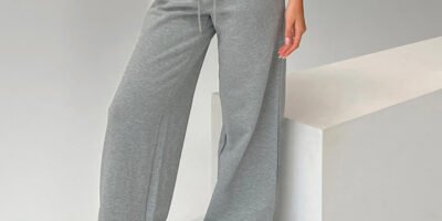 Fashion Casual Loose Drawstring Tight Waist Solid Color Trousers