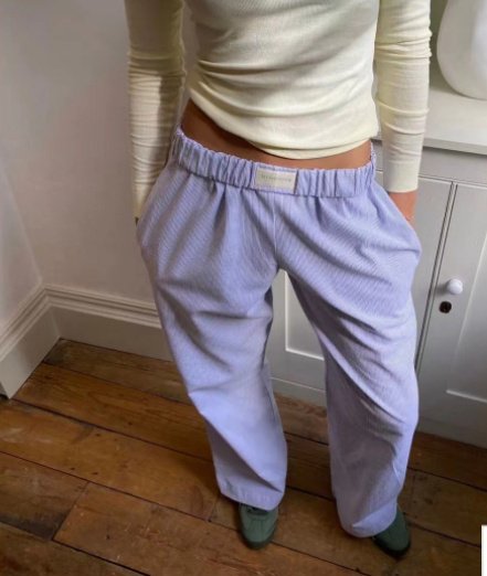 Fashion Y2K Striped Straight Trousers Summer Elastic High Waist Wide Leg Pants For Women - Image 10
