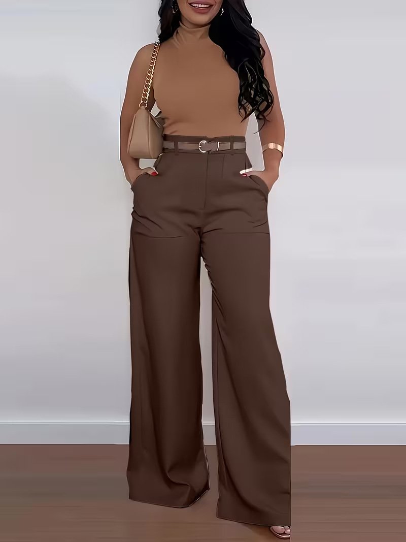 Solid Color BASIC Versatile Casual Flared Pants - Image 10