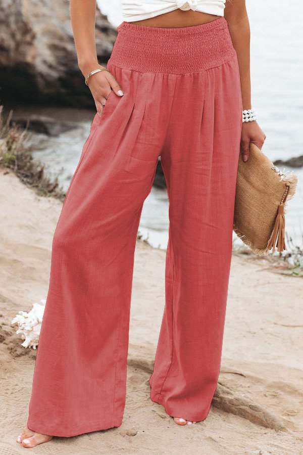 Women's Pants Casual Wide Leg Cotton Linen Loose Trousers - Image 6
