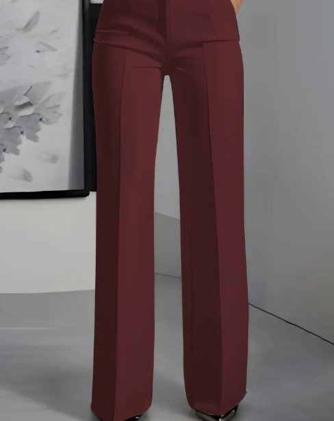 Women's White Minimalist Pants Made Of Polyester - Image 3