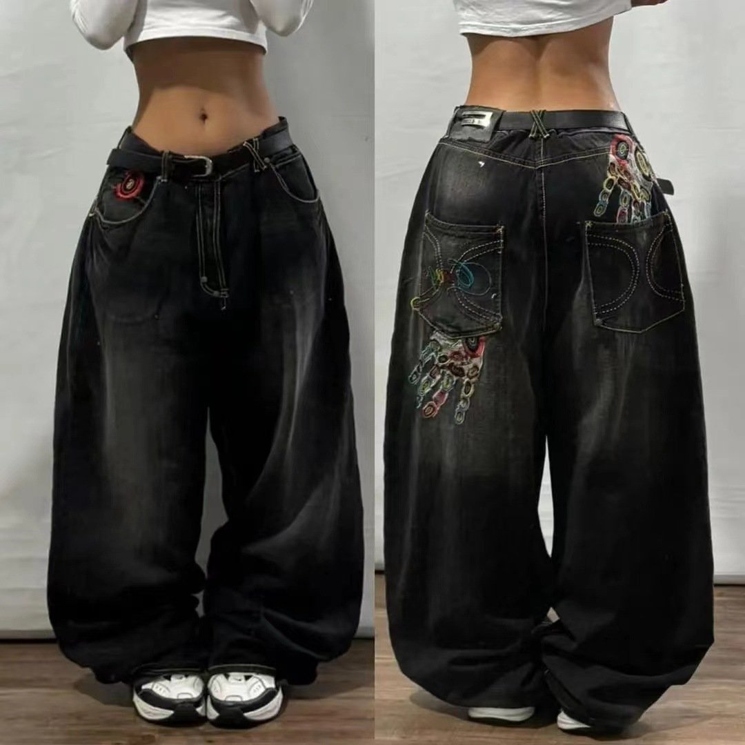 American Retro Couple Wide Leg Jeans - Image 6