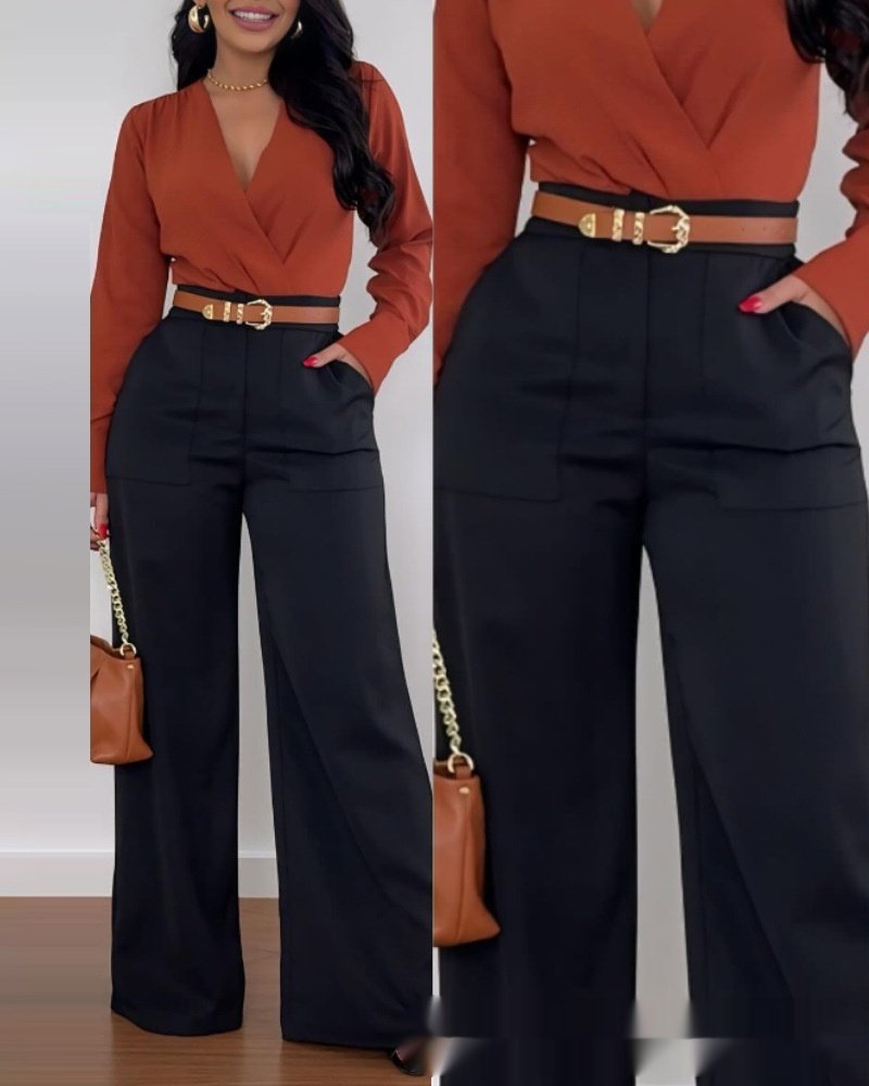 Solid Color BASIC Versatile Casual Flared Pants - Image 5