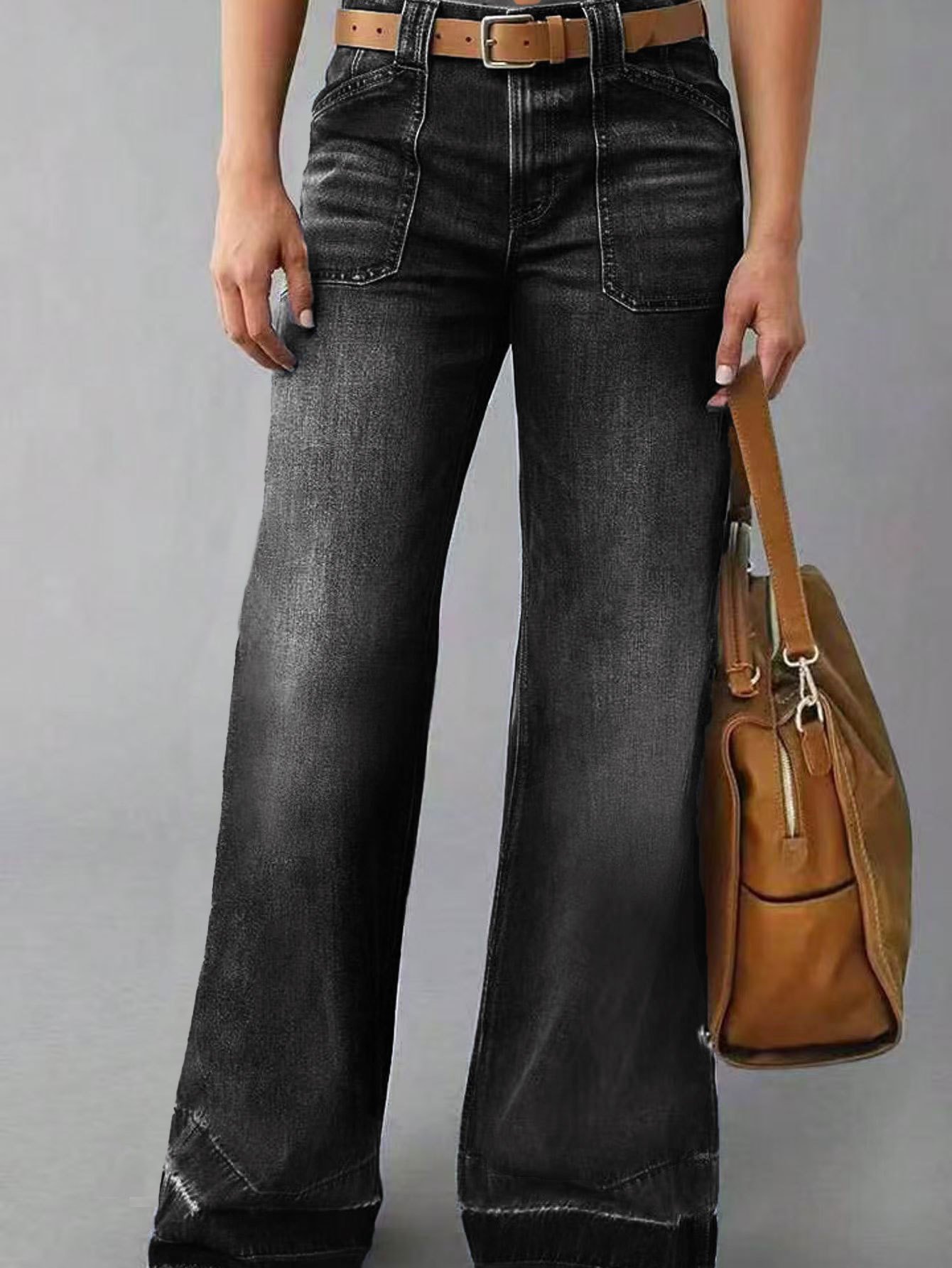 Retro High Waist Straight Loose Slimming And All-matching Jeans - Image 8