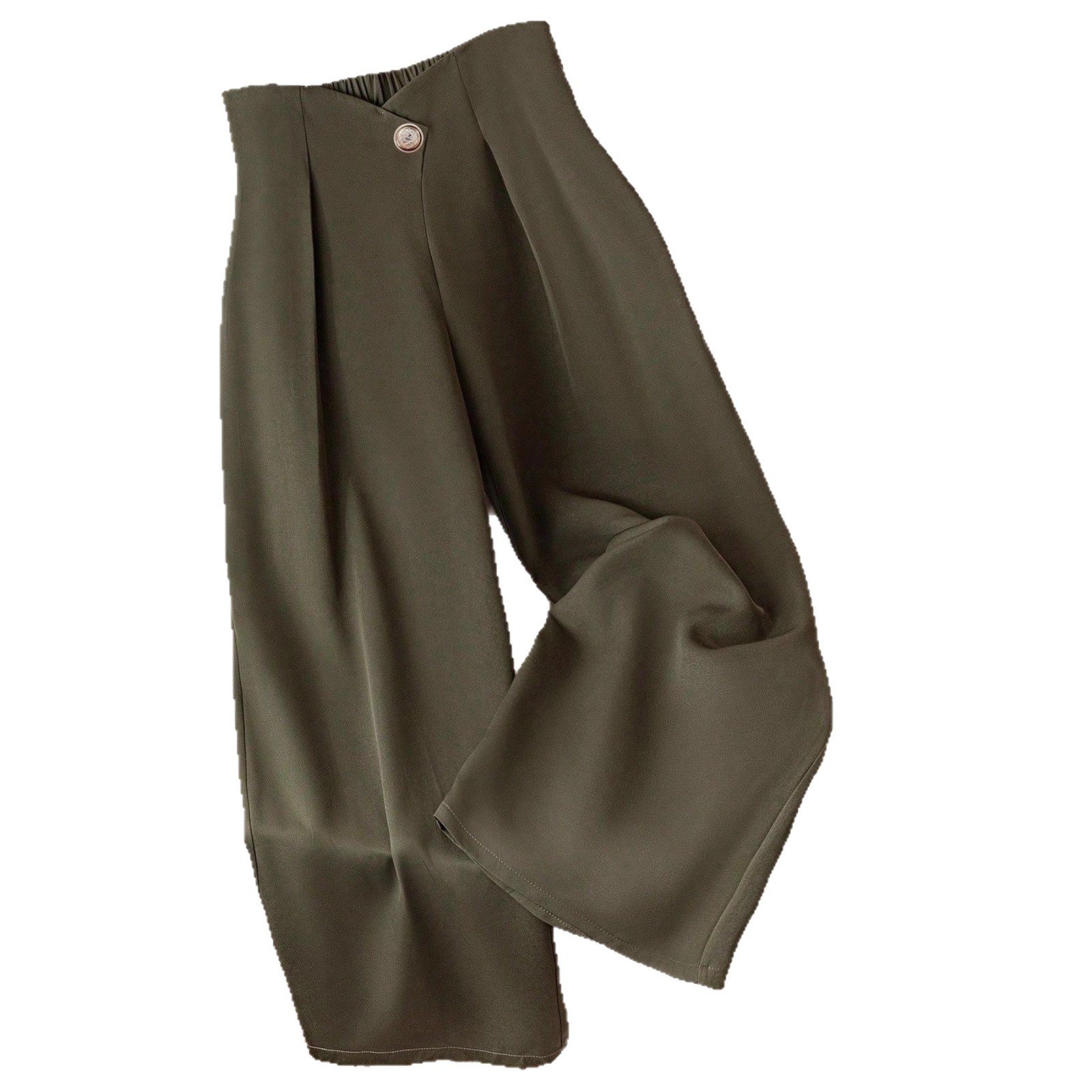 Large-button Commuter All-match Casual Wide-leg Pants For Women - Image 3