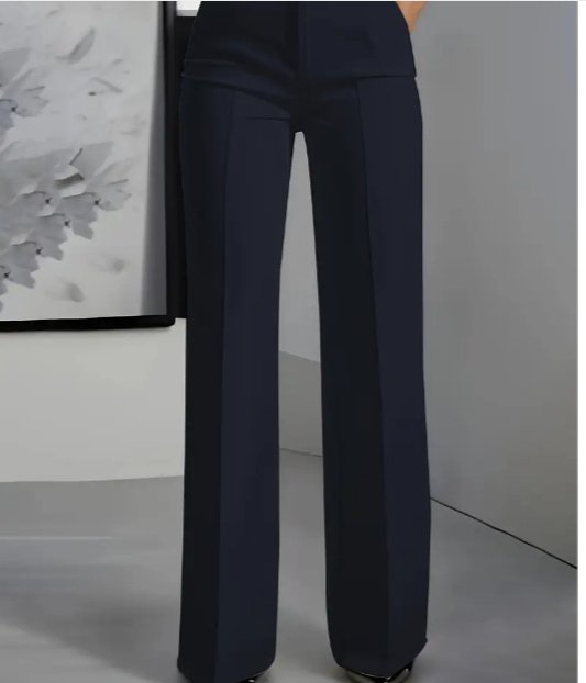 Women's White Minimalist Pants Made Of Polyester - Image 6