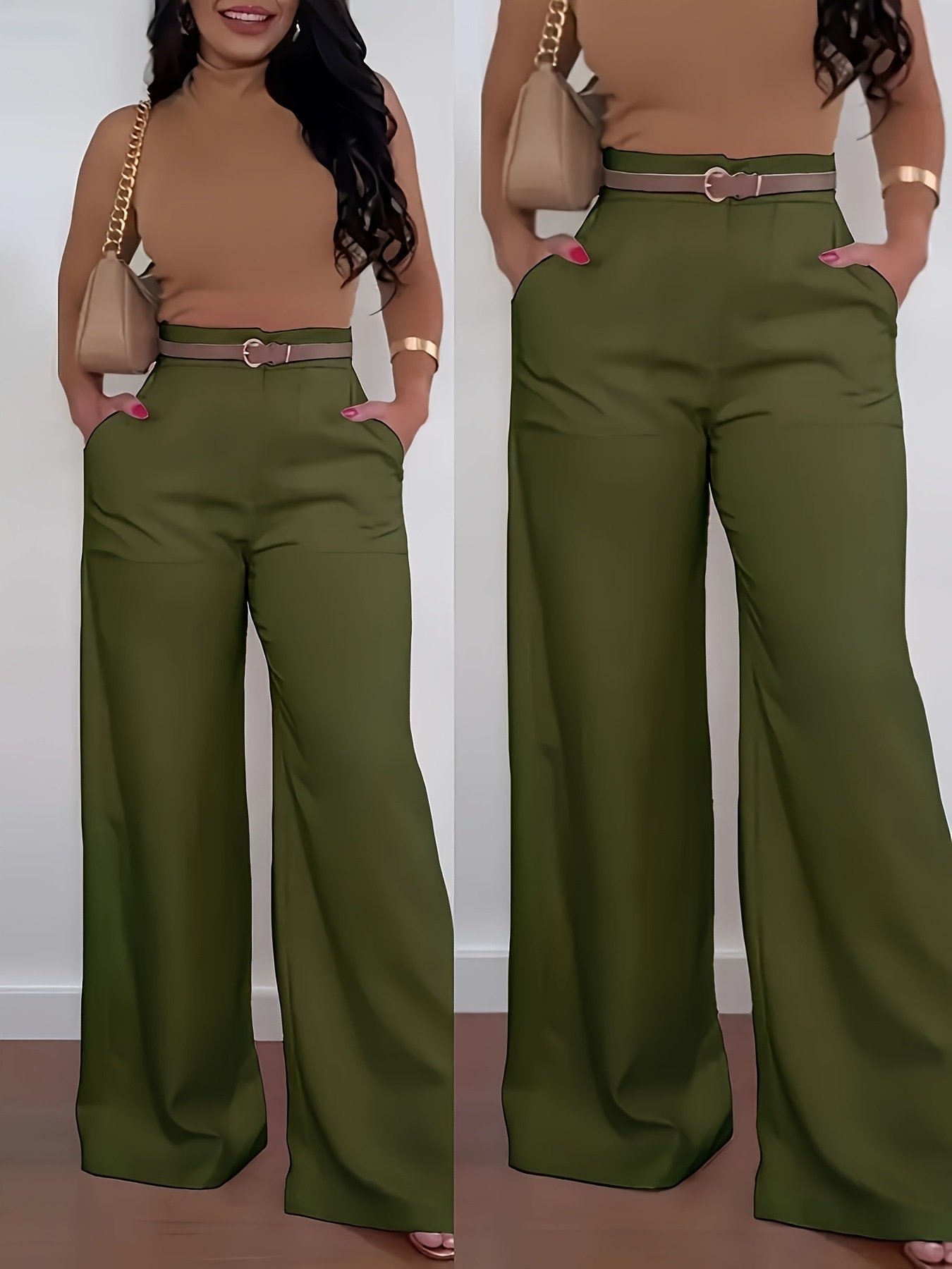 Solid Color BASIC Versatile Casual Flared Pants - Image 6