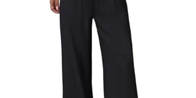 Fashionable Casual Solid-Color Versatile Womens Pants With Elastic Waist