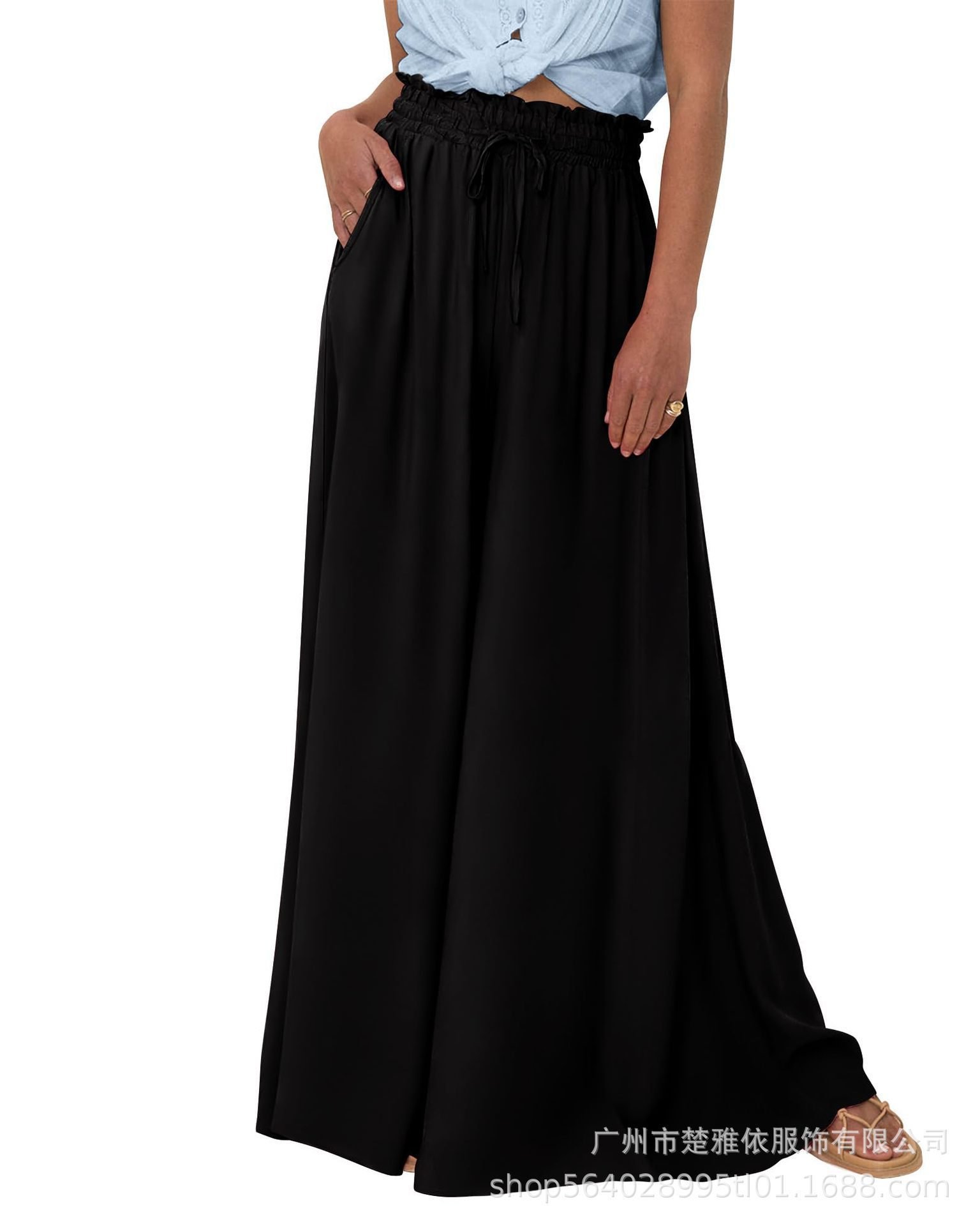Women's High Waist Wide Leg Pants Casual Pants - Image 10