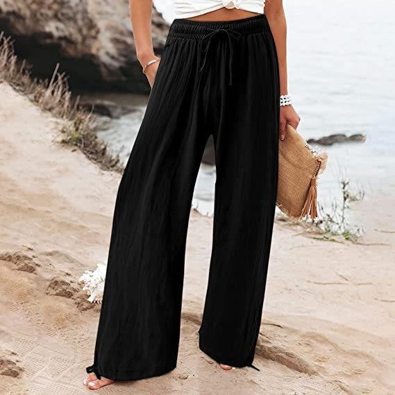 Women's Cotton And Linen Wide-leg Beach Pants Casual Pants - Image 7