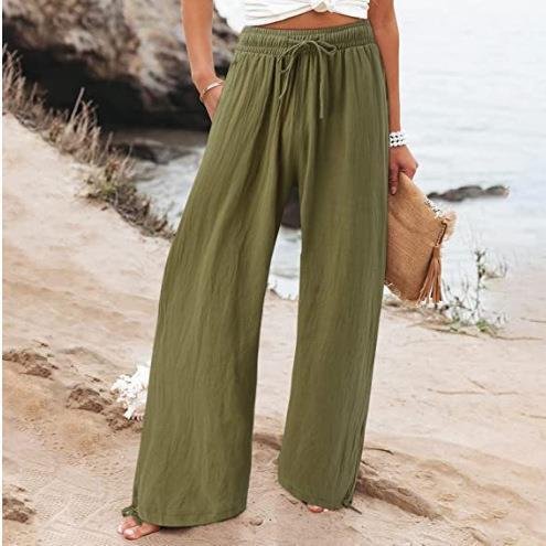 Women's Cotton And Linen Wide-leg Beach Pants Casual Pants - Image 9